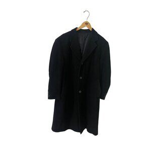 Vintage Georgio Sappini Italy Men's Black Wool And Cashmere Coat - 40S